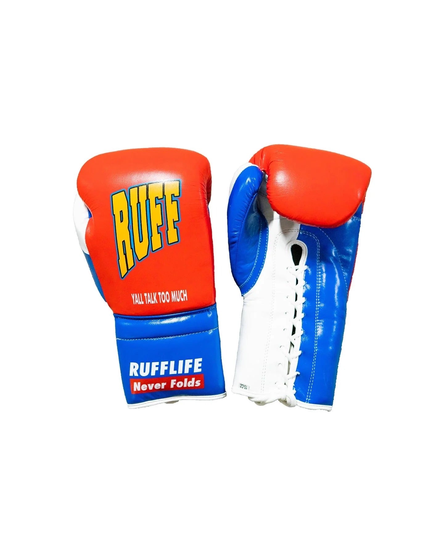 Y’all talk too much Ruff Pro lace up’s (Red/Blue)