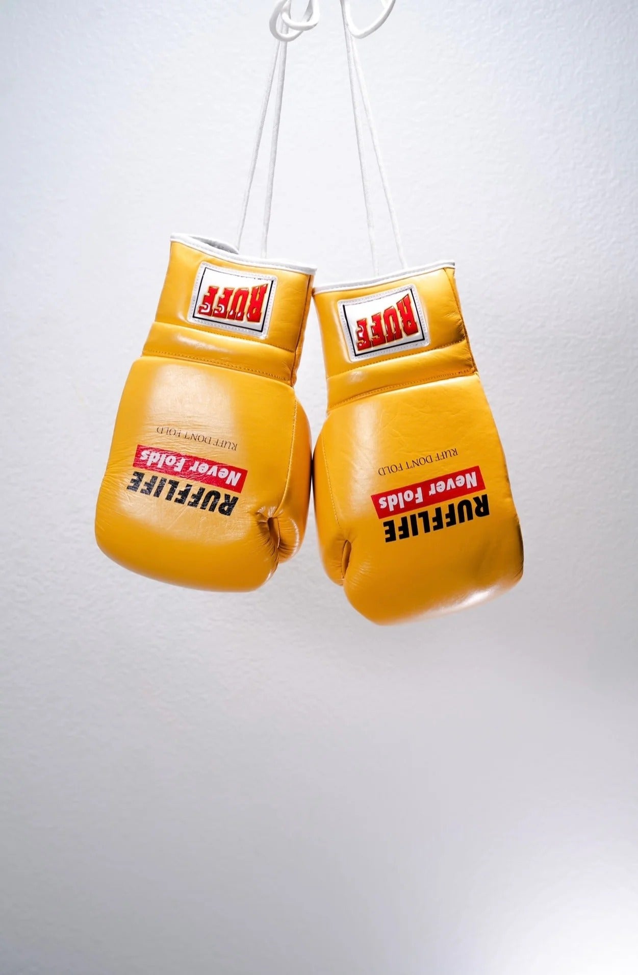 RUFF Pro Lace Up Training Gloves (Yellow 12oz)