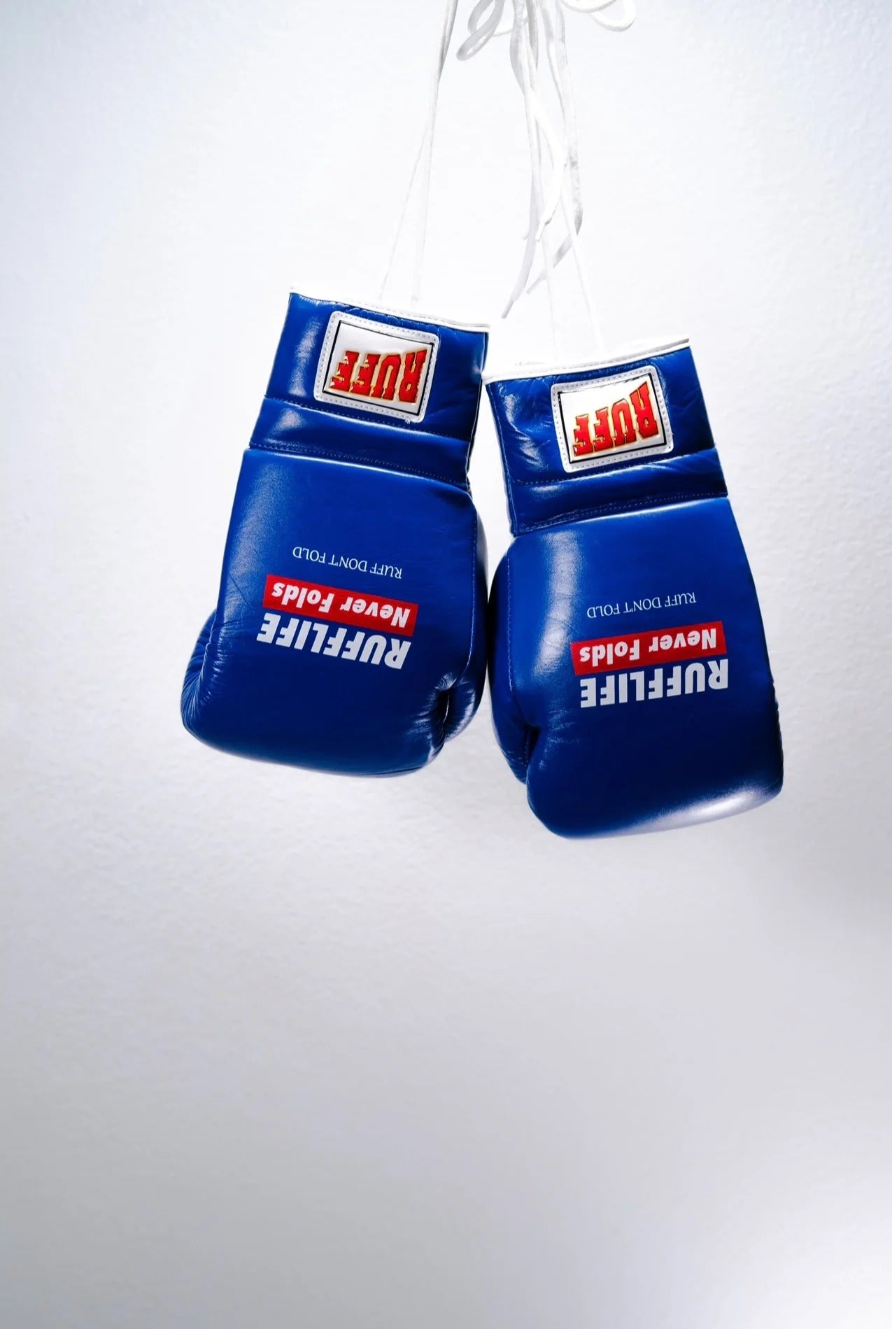 RUFF Pro Lace Up Training Gloves (Blue 14oz)