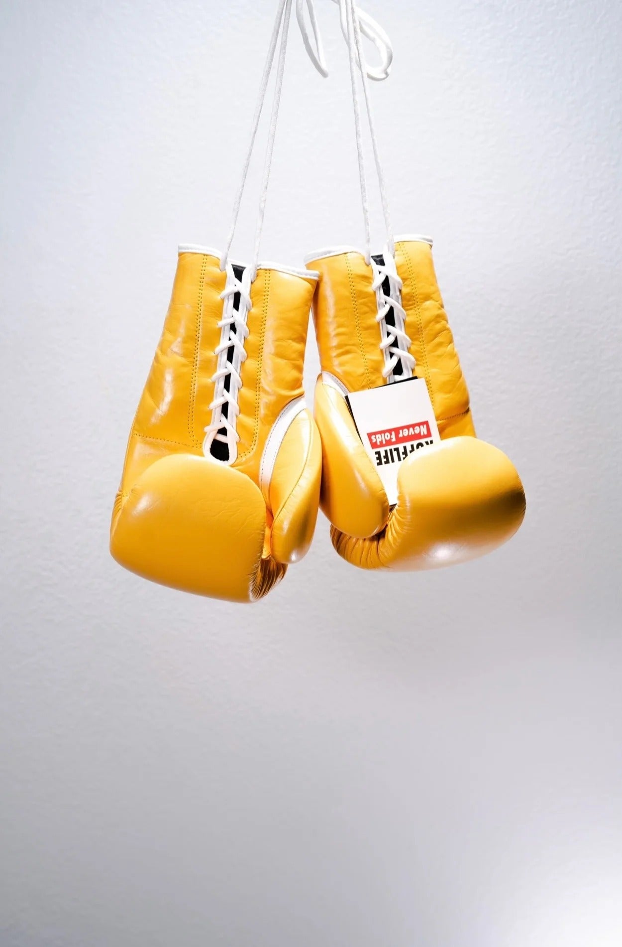 RUFF Pro Lace Up Training Gloves (Yellow 12oz)